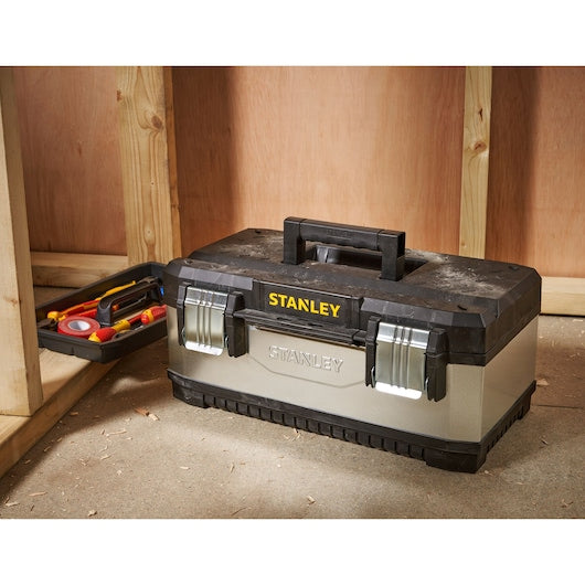 Stanley (1-95-618) Caixa de Ferramentas de Metal Galvanizado e Plástico de 20 polegadas
