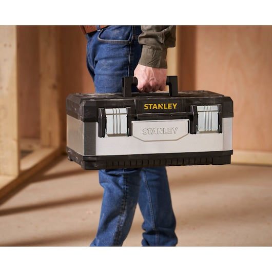 Stanley (1-95-618) Caixa de Ferramentas de Metal Galvanizado e Plástico de 20 polegadas