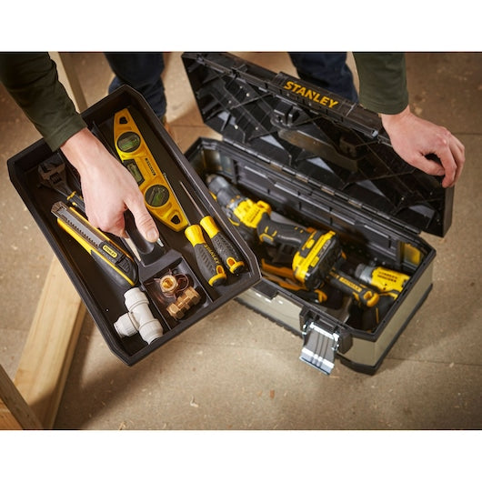 Stanley (1-95-619) Caixa de Ferramentas de Metal Galvanizado e Plástico de 23 polegadas