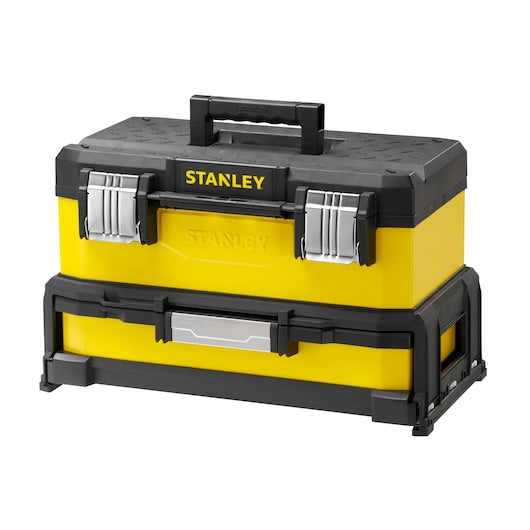 Caixa de ferramentas Stanley (1-95-829) de 20 polegadas em metal galvanizado e plástico com gaveta.
