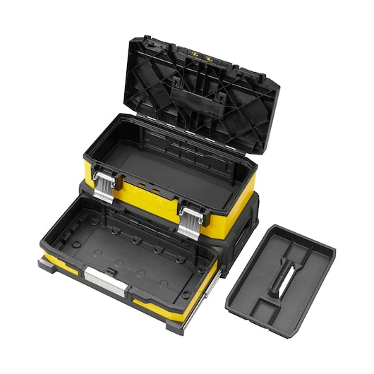 Caixa de ferramentas Stanley (1-95-829) de 20 polegadas em metal galvanizado e plástico com gaveta.