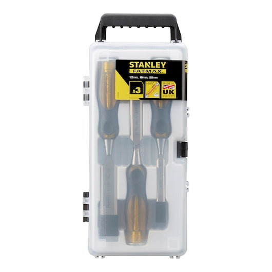 Conjunto de 3 formões para madeira Stanley (2-16-268) FATMAX® com encaixe passante - 12, 18, 25 mm