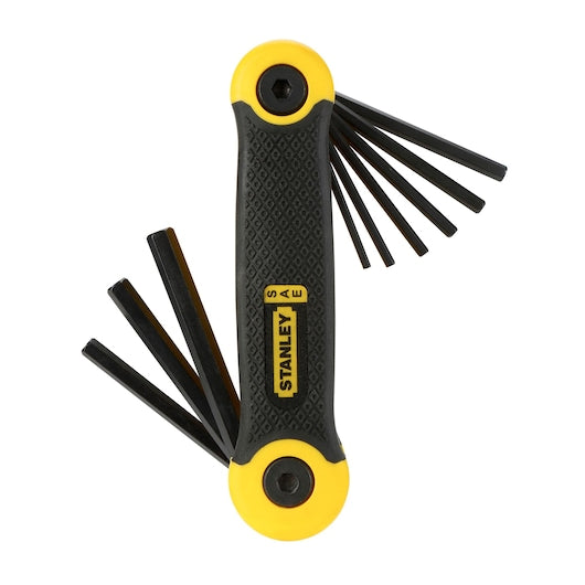 Stanley (2-69-267) Juego de llaves hexagonales plegables métricas y SAE (17 piezas)