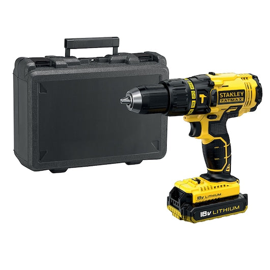 Furadeira/Parafusadeira de Impacto Stanley (FMC626D2K-QW) FATMAX® 18V 2Ah Li-Ion com Caixa de Ferramentas