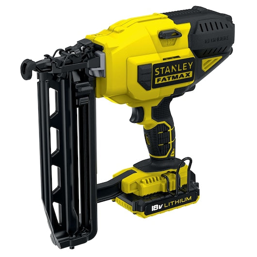 Pregador pneumático Stanley (FMC792D2-QW) FATMAX® 18V 2.0Ah Li-Ion 16Ga com caixa de ferramentas