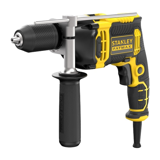 Furadeira de impacto Stanley (FMEH750K-QS) 750W com engrenagem única e estojo de ferramentas.