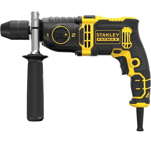 Furadeira de impacto Stanley (FMEH850K-QS) 850W com 2 velocidades e estojo de ferramentas.