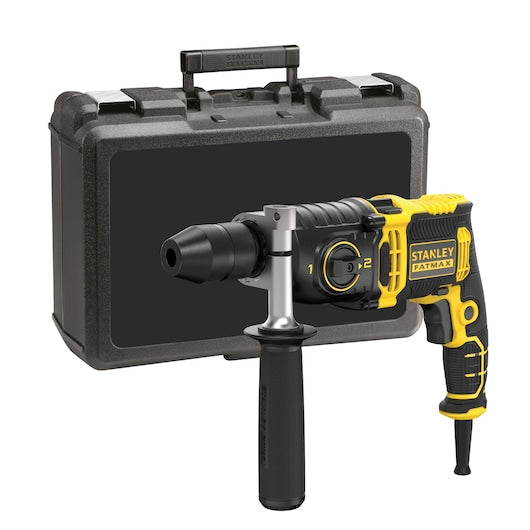 Furadeira de impacto Stanley (FMEH850K-QS) 850W com 2 velocidades e estojo de ferramentas.
