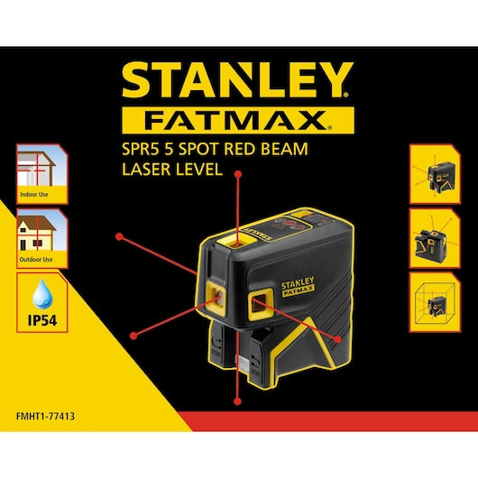 Nível a laser Stanley (FMHT1-77413) FATMAX® de 5 pontos - Feixe vermelho