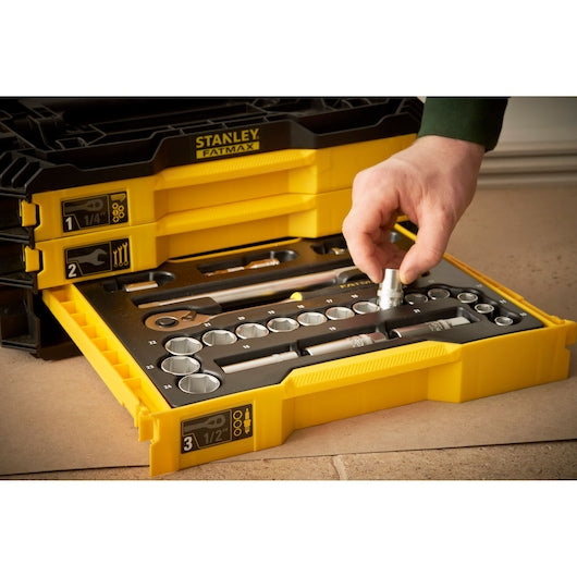Stanley (FmmT98107-1) FATMAX® Kit de 3 gavetas de 1/4 pol. e 1/2 pol. (126 peças)