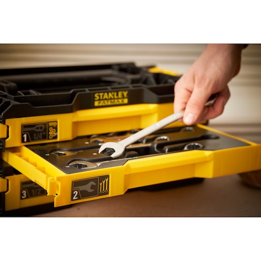 Stanley (FmmT98107-1) FATMAX® Kit de 3 gavetas de 1/4 pol. e 1/2 pol. (126 peças)