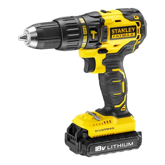 Furadeira/Parafusadeira de Impacto Sem Fio Stanley (KFMCD628D2K-QW) FATMAX® 18V 2.0Ah com Motor Brushless na Caixa de Kit