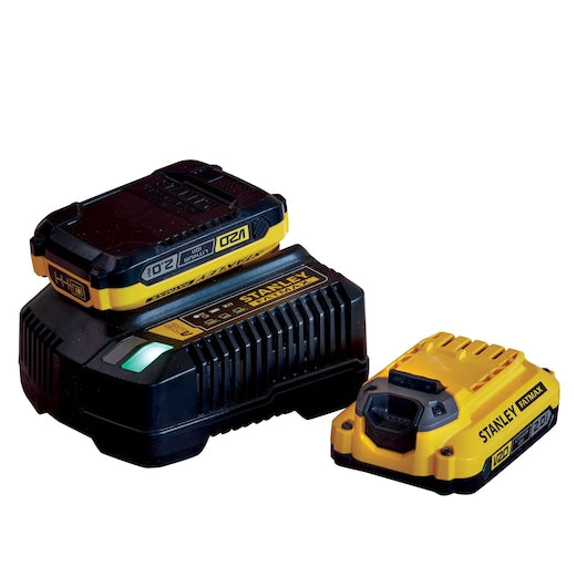 Kit de arranque de batería Stanley (SFMCB12D2-QW) V20 de 18 V - 2 x 2 Ah