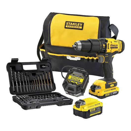Furadeira/Parafusadeira de Impacto Stanley (SFMCD711DMA-QW) 18V V20 - Kit com Bolsa Macia para Baterias de 4,0Ah e 2,0Ah e Acessórios
