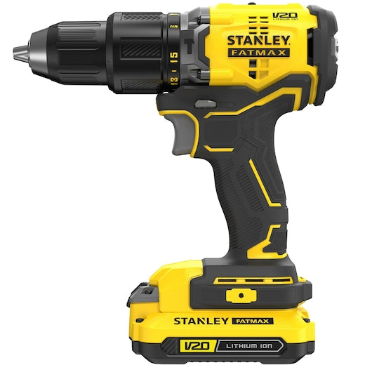 Furadeira/Parafusadeira de Impacto Stanley (SFMCD715C2K-QW) 18V V20 sem Escovas - Kit de 1,5Ah