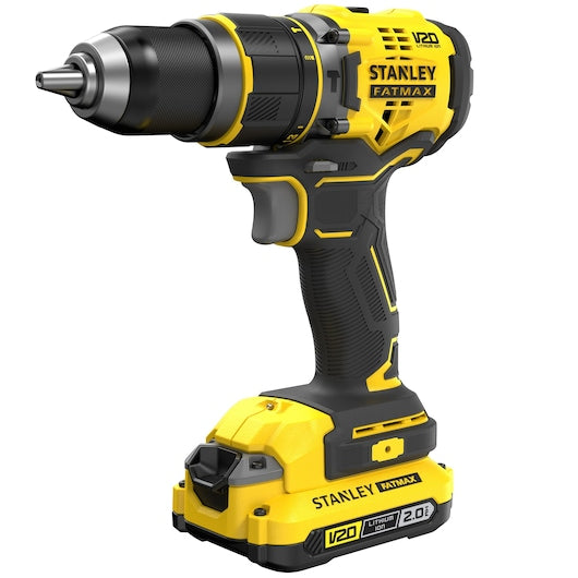 Furadeira/Parafusadeira de Impacto Stanley (SFMCD721D2K-QW) Premium 18V V20 sem Escovas - Kit de 2,0Ah