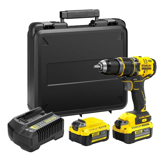 Kit de Furadeira/Parafusadeira de Impacto Stanley (SFMCD721M2K-QW) Premium 18V V20 com Motor Brushless - 4.0Ah