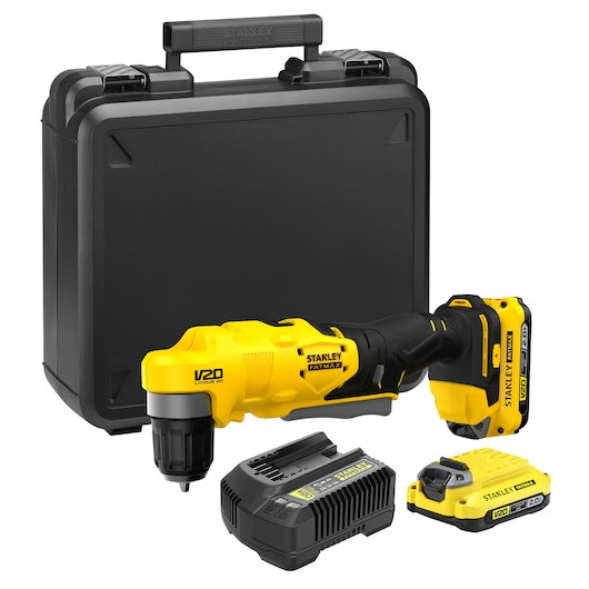 Kit de Furadeira/Parafusadeira Angular Stanley (SFMCD750D2K-QW) 18V V20 - 2.0Ah