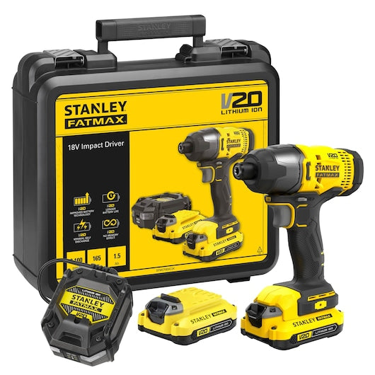 Parafusadeira de impacto Stanley (SFMCF800C2K-QW) 18V V20 - Kit de 1,5Ah