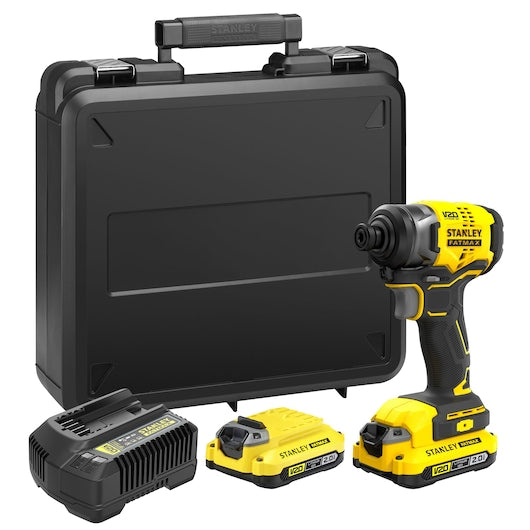 Parafusadeira de impacto Stanley (SFMCF810D2K-QW) 18V V20 sem escova - Kit de 2,0Ah