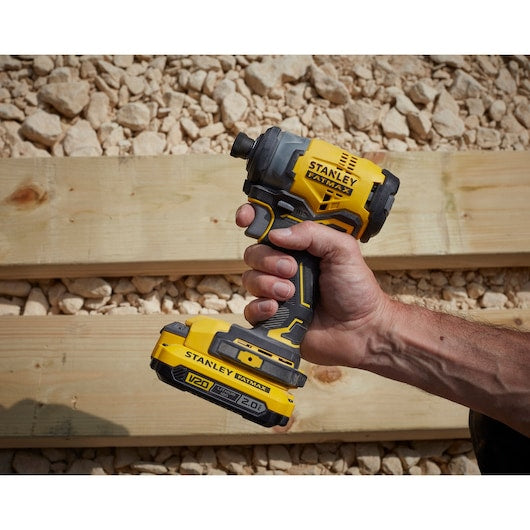 Parafusadeira de impacto Stanley (SFMCF820D2K-QW) 18V V20 sem escova, 3 velocidades - Kit de 2,0Ah