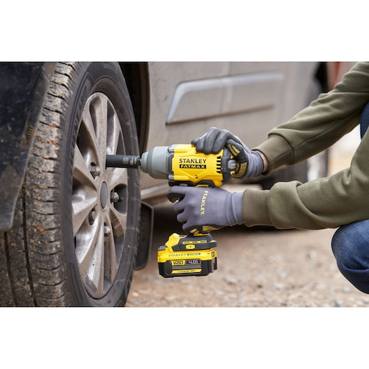 Chave de impacto Stanley (SFMCF940M1-QW) 18V V20 de 1/2 pol. com 3 velocidades e motor sem escova de alto torque - Kit de 4,0 Ah