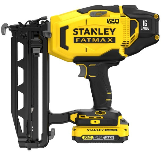 Pregador pneumático de acabamento Stanley (SFMCN616D2K-QW) 18V V20 calibre 16 - Kit com 2 baterias de 2,0 Ah