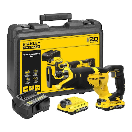 Serra Sabre Stanley (SFMCS300D2K-QW) 18V V20 - Kit com 2 baterias de 2,0Ah