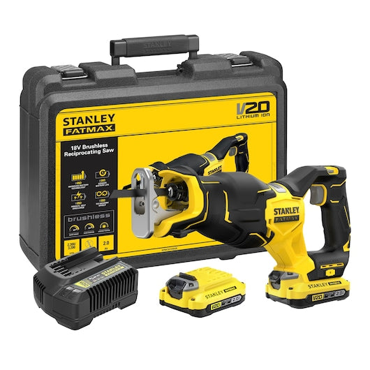 Serra Sabre Stanley (SFMCS310D2K-QW) 18V V20 sem Escovas - Kit com 2 Baterias de 2,0Ah