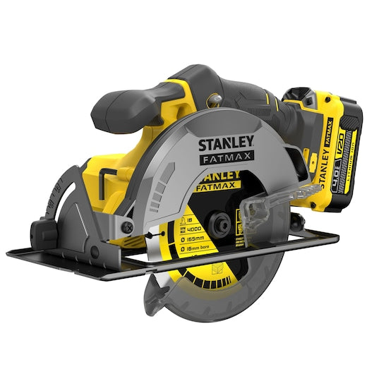 Serra circular Stanley (SFMCS500M2K-QW) 18V V20 165mm - Kit com 2 baterias de 4,0Ah