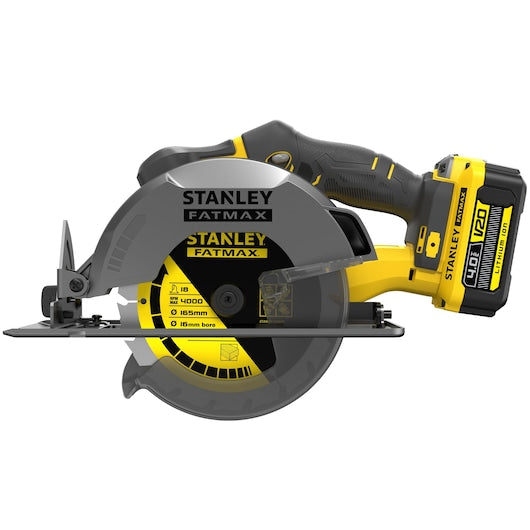Serra circular Stanley (SFMCS500M2K-QW) 18V V20 165mm - Kit com 2 baterias de 4,0Ah