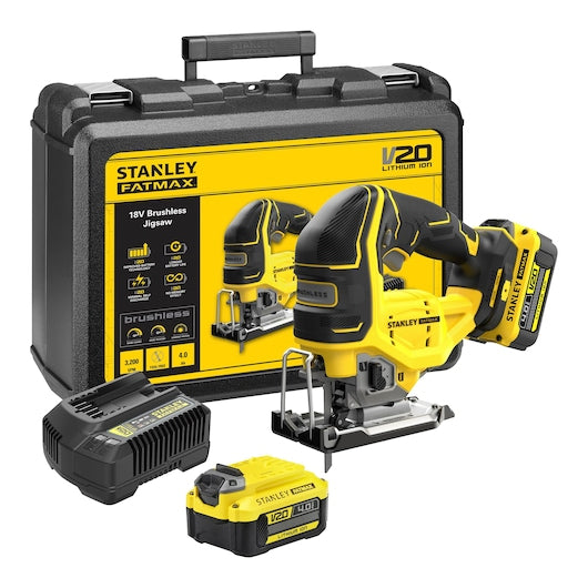 Serra Tico-Tico Stanley (SFMCS650M2K-QW) 18V V20 sem Escovas - Kit com 2 Baterias de 4,0Ah