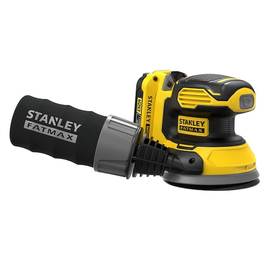 Lixadeira Orbital Aleatória Stanley (SFMCW220D1S-QW) 18V V20 - Kit com 1 Bateria de 4,0Ah e Bolsa para Transporte