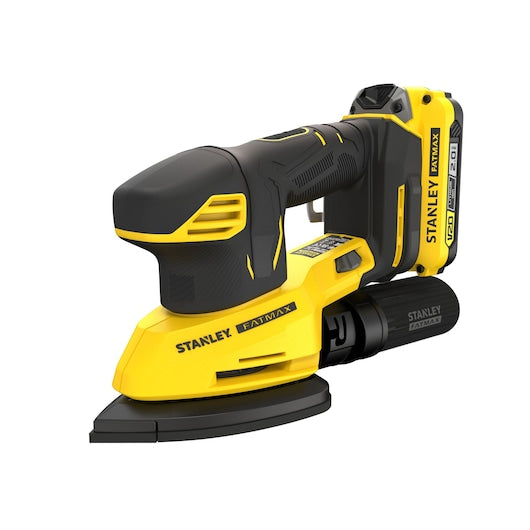 Lixadeira de detalhes sem fio Stanley (SFMCW221D1S-QW) 18V V20 - Kit com 1 bateria de 2,0Ah e bolsa protetora
