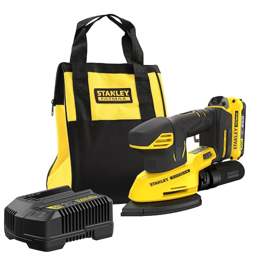 Lixadeira de detalhes sem fio Stanley (SFMCW221D1S-QW) 18V V20 - Kit com 1 bateria de 2,0Ah e bolsa protetora