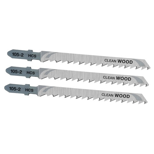 Hojas de sierra de calar para cortar madera Stanley (STA21063-XJ), de corte medio limpio, vástago en T, 100 mm x 3