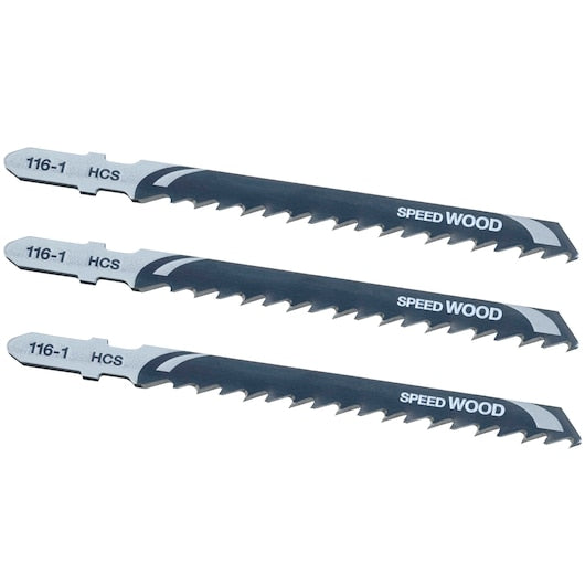 Hojas de sierra de calar Stanley (STA21073-XJ) para corte rápido de madera gruesa, vástago en T, 100 mm x 3