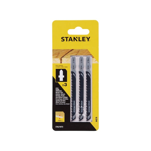 Hojas de sierra de calar Stanley (STA21073-XJ) para corte rápido de madera gruesa, vástago en T, 100 mm x 3
