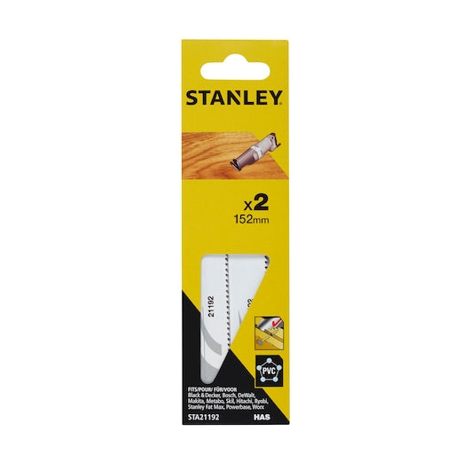 Hoja de sierra para cortar madera Stanley (STA21192-XJ) de 152 mm con acabado fino (paquete de 2)