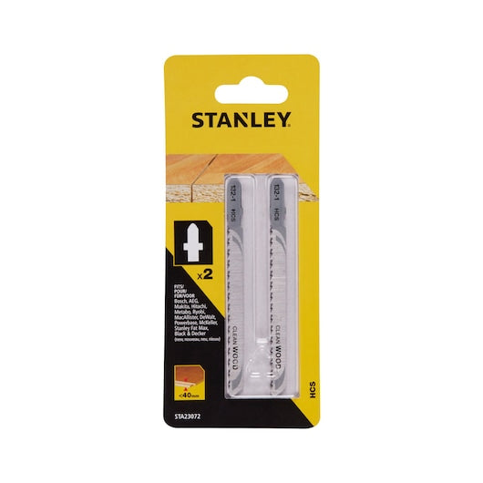 Lâminas de serra tico-tico Stanley (STA23072-XJ) para corte limpo de laminados, 100 mm, encaixe em T (2 unidades)