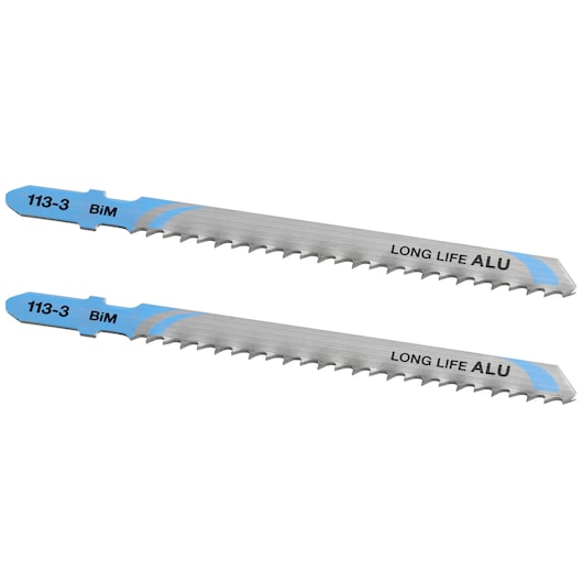 Hojas de sierra caladora Stanley (STA25042-XJ) de 100 mm con vástago en T para corte recto y rápido de metal (paquete de 2)