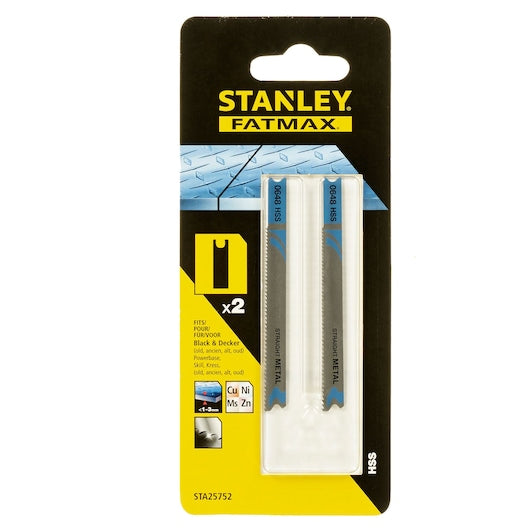 Lâminas de serra tico-tico Stanley (STA25752-XJ) FATMAX® de 80 mm com encaixe em U para corte de metal (pacote com 2)