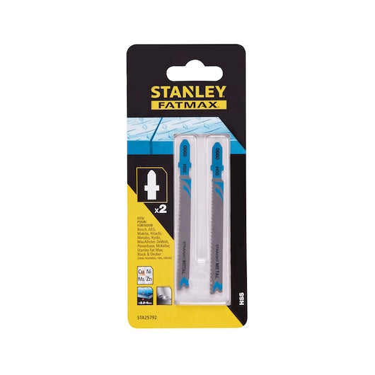 Lâmina de serra tico-tico reta Stanley (STA25792-XJ) FATMAX® de 91,5 mm com encaixe em T para corte de metal (pacote com 2)