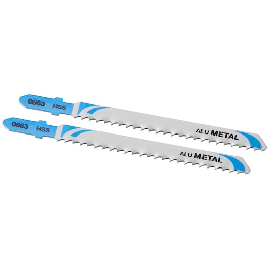 Lâminas de serra tico-tico Stanley (STA25802-XJ) FATMAX® de 100 mm com encaixe em T para corte rápido de alumínio (pacote com 2)