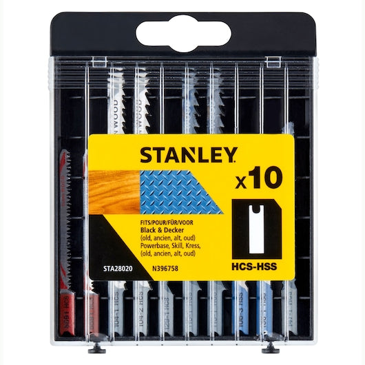 Lâminas de serra tico-tico Stanley (STA28020-XJ) para corte misto de madeira e metal com encaixe em U (pacote com 10)