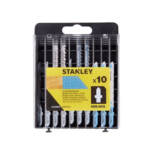 Lâminas de serra tico-tico Stanley (STA28050-XJ) com encaixe em T para corte misto de madeira e metal (pacote com 10)