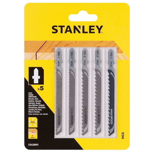 Lâmina de serra tico-tico Stanley (STA28095-XJ), encaixe em T, para madeira mista, HCS