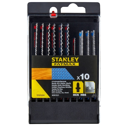 Lâminas de serra tico-tico Stanley (STA29240-XJ) FATMAX® de longa duração para madeira e laminado, com encaixe em T (pacote com 5)