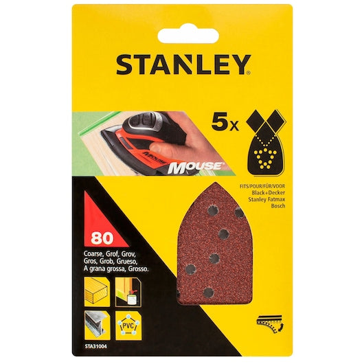 Lixas Stanley (STA31004-XJ) de 80g para lixadeira de detalhes MOUSE® (pacote com 5)