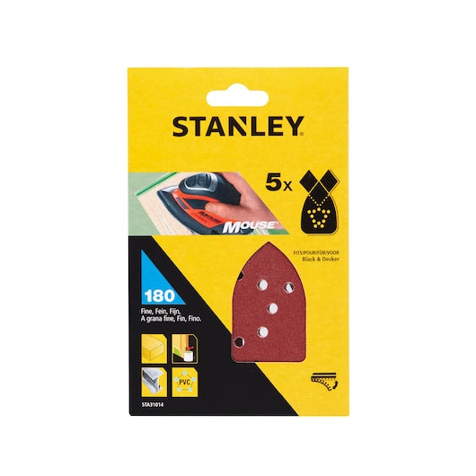 Lixas Stanley (STA31014-XJ) de 180g para lixadeira de detalhes MOUSE® (pacote com 5)